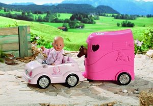 BABY born Terreinwagen met paardentrailer