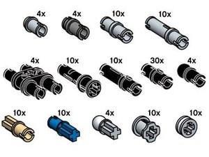 LEGO 10073 Technic Onderdelen (130 items)