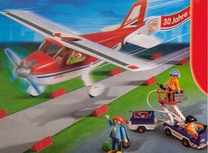 Playmobil 4098 Propellervliegtuig met servicevoertuig