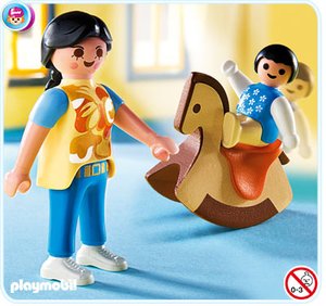 Playmobil 4744 Moeder met baby en schommelpaard