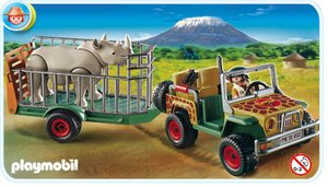 Playmobil 4832 Safari terreinwagen met neushoorn