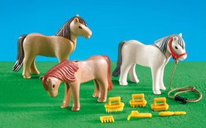 Playmobil 7435 3 Ponys met toebehoren